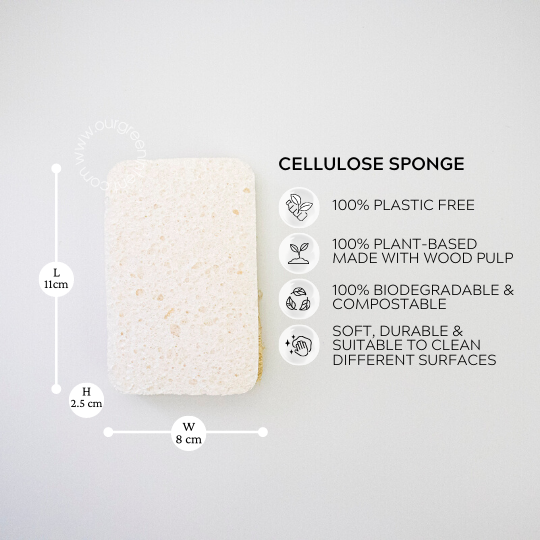 Cellulose Dish Sponge with Loofah Scrubber